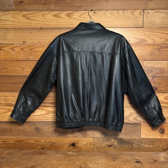 Brandini Black Quality Leather Jacket Men's XL - Picture 2 of 7
